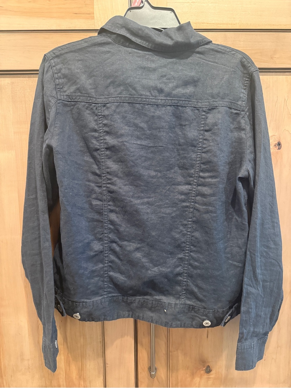 Women’s Jones & Co 100% Linen Black Button-Front Jean Jacket Style size S - Picture 4 of 6